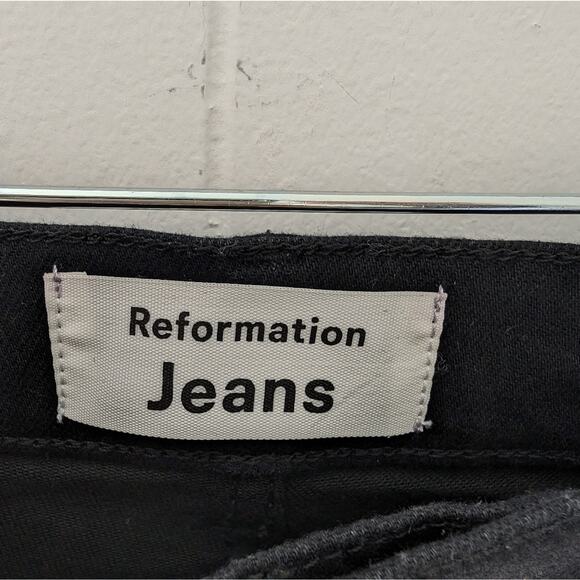 NWT Reformation High Skinny Faded Black Destroyed Distressed Knee Jeans, size 26 - Picture 4 of 9